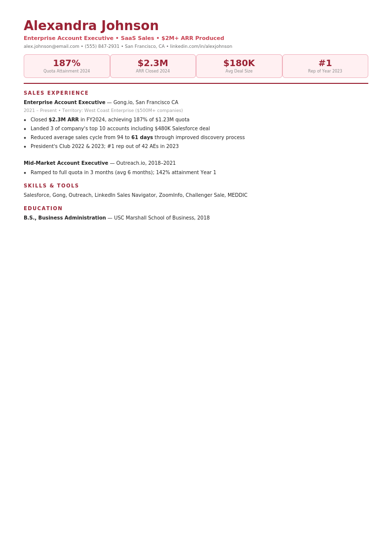 Account Executive resume template example